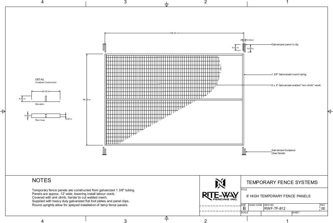 8 High Temp Fence Panel